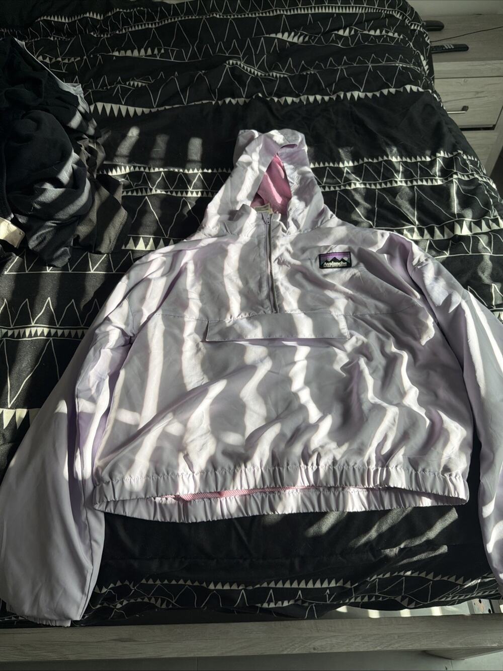 Girls Size L 14/16Avalanche Quarter Zip Hooded Lightweight Jacket Purple